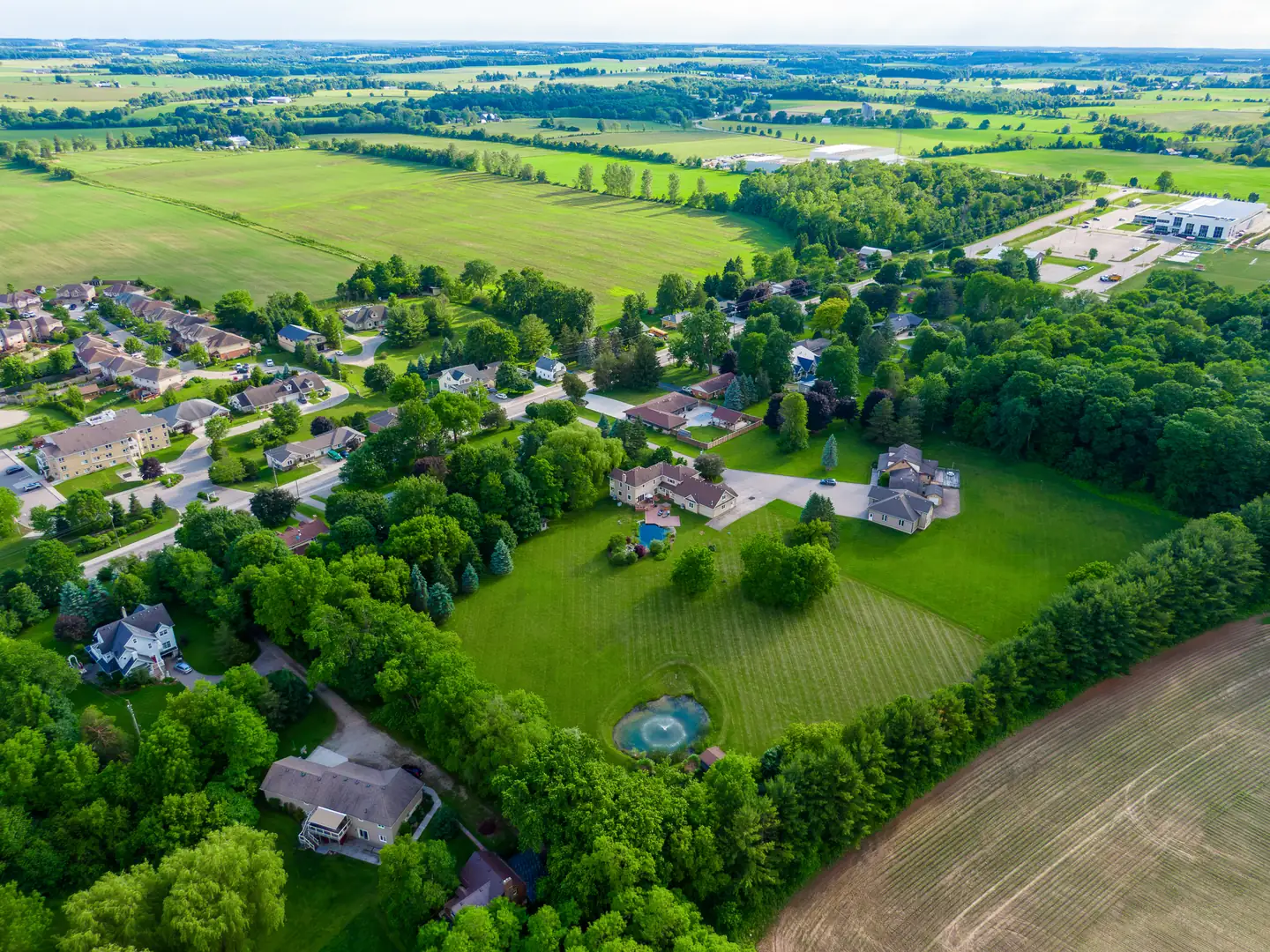 Aerial view of the property within the Wellesley landscape
